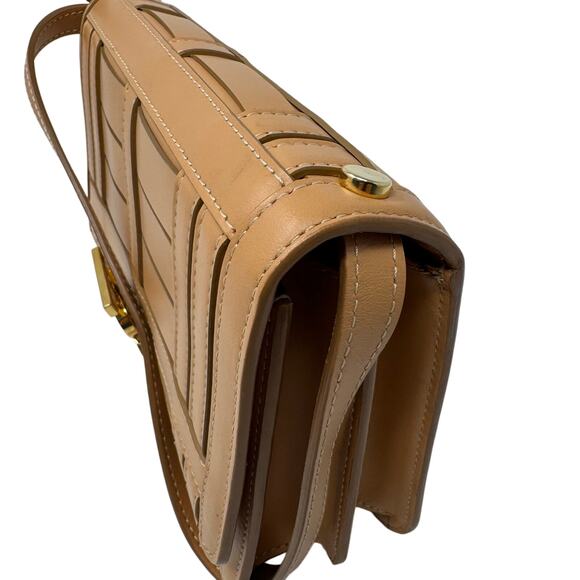 Burberry Small TB Bag Tan Leather Crossbody with Gold TB Logo — with Dust Bag - Picture 13 of 14